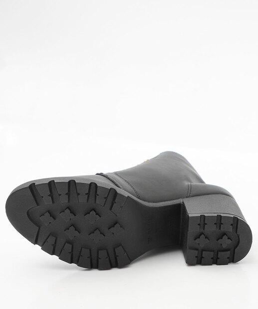 Bota Feminina Coturno Salto Grosso Via Uno 475041 Preto