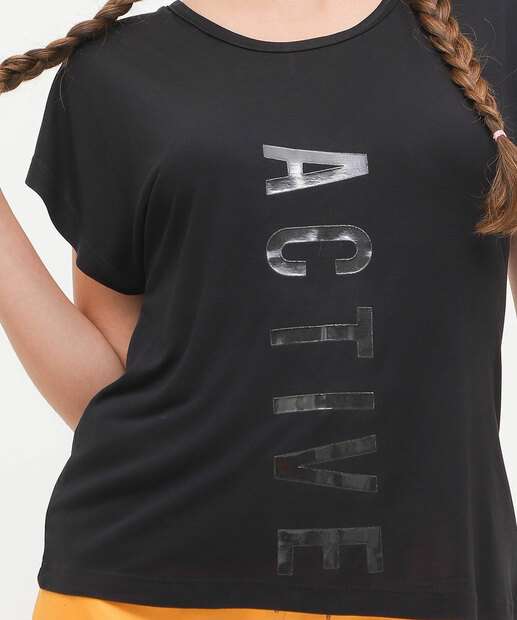 Blusa Feminina Fitness Estampada Manga Curta Marisa