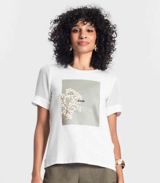 Blusa Feminina Manga Curta Rovitex Bege