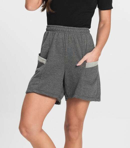 Shorts Feminino Moletinho Infinita Cor Cinza