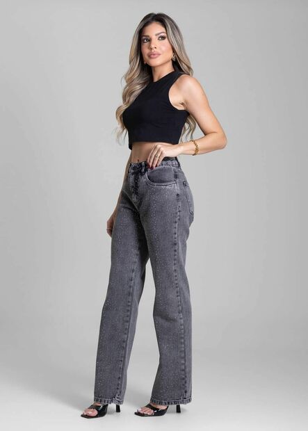Calça Jeans Sawary Reta Brilho - 282931