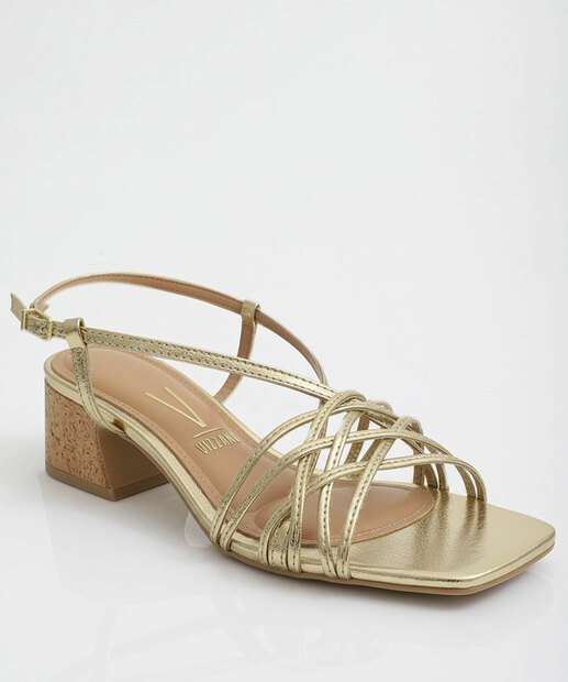 Image_Sandália Feminina Salto Grosso Metalizado Vizzano