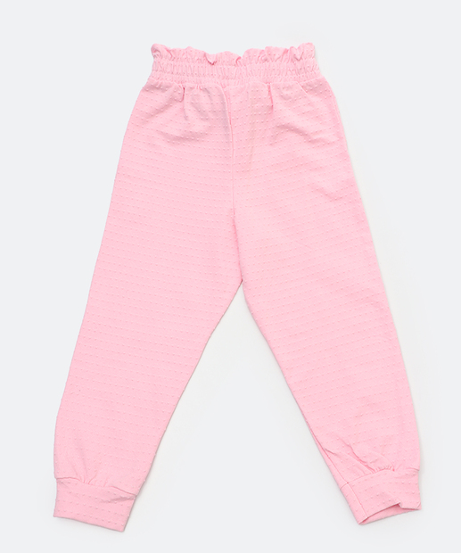 Calça Infantil Clochard Textura Marisa Tam 1 a 3 Rosa