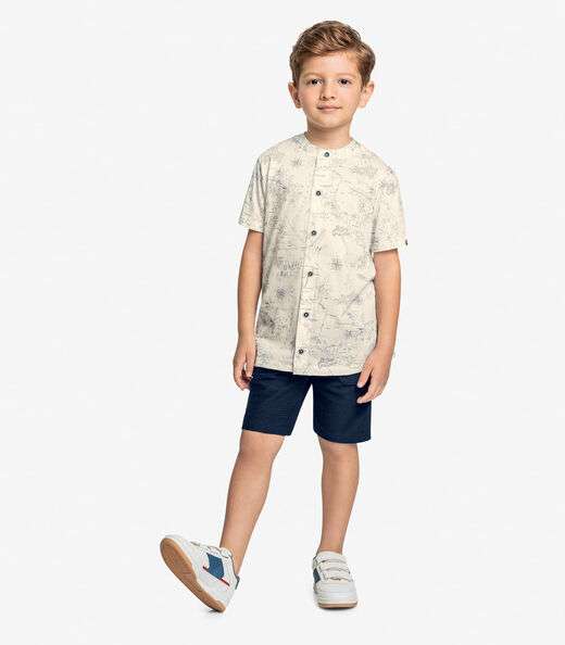 Camisa Infantil Estampada Trick Nick Bege