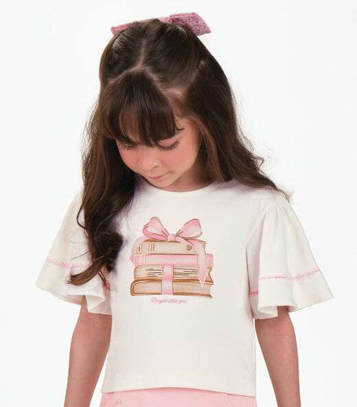 Conjunto Blusa com Shorts Saia Trick Nick Bege