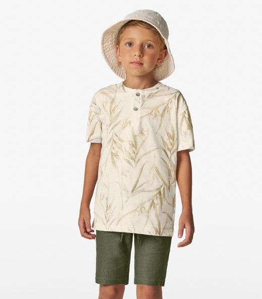 Conjunto Masculino Camiseta com Bermuda Trick Nick Off White