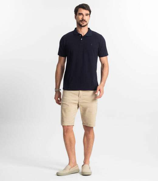 Camisa Polo Básica Masculina Diametro Azul