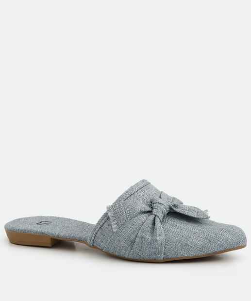 Mule Feminino Laço Textura Bico Fino Marisa