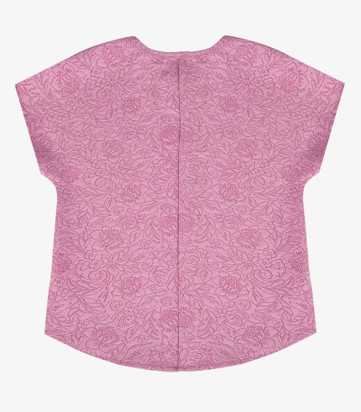 Blusa Feminina Em Florida Malha Infinita Cor Rosa