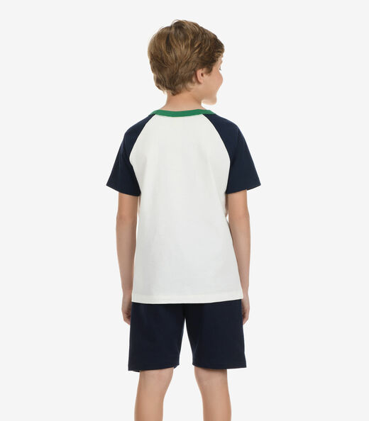 Conjunto Camiseta com Bermuda Masculino Rovi Kids Azul