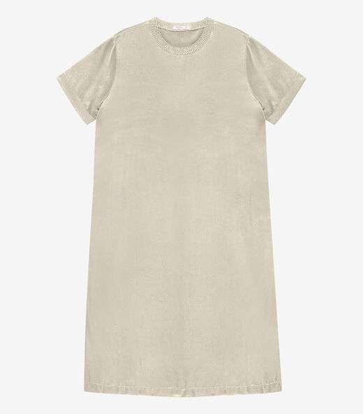 Vestido Super Midi Plus Size Secret Glam Bege