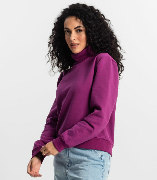 Blusão Feminino Em Moletom Rovitex Roxo