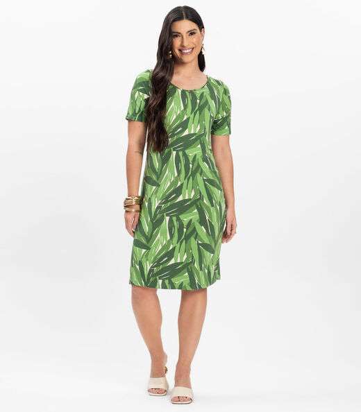 Vestido Curto Estampado Rovitex Verde