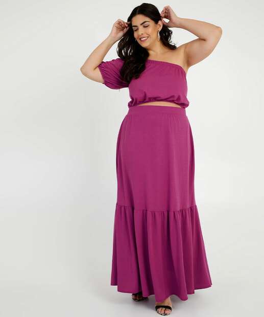 Vestido Plus Size Feminino Longo Ombro Só Marisa