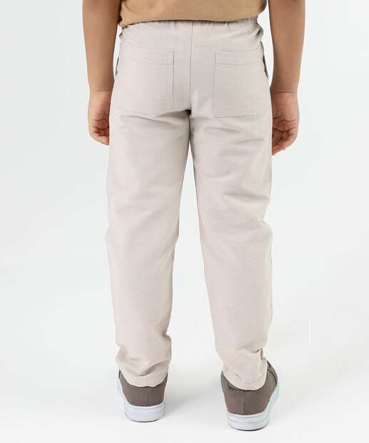 Calça Infantil Reta Bolsos Marisa Tam 4 a 10 Bege