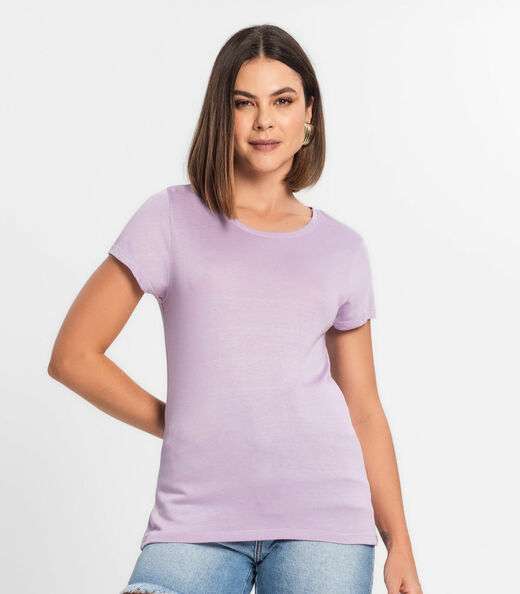 Blusa Feminina Básica Visco Tricot Rovitex Roxo