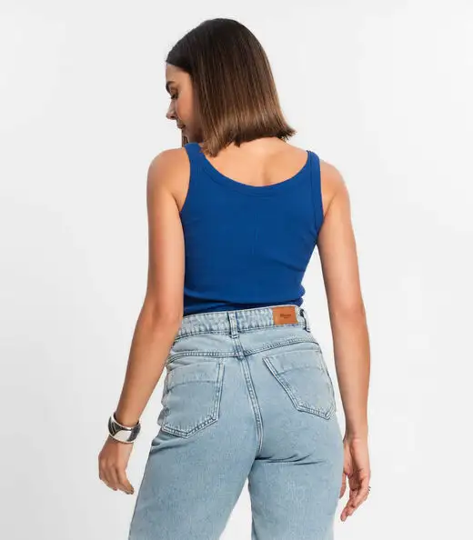 Regata Feminina Em Ribana Rovitex Azul