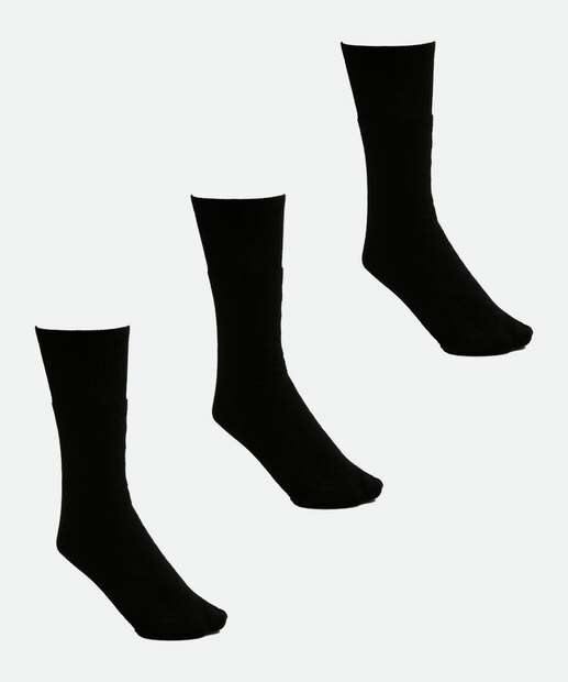 Kit 3 Pares Meias Cano Médio Masculina Esportiva 