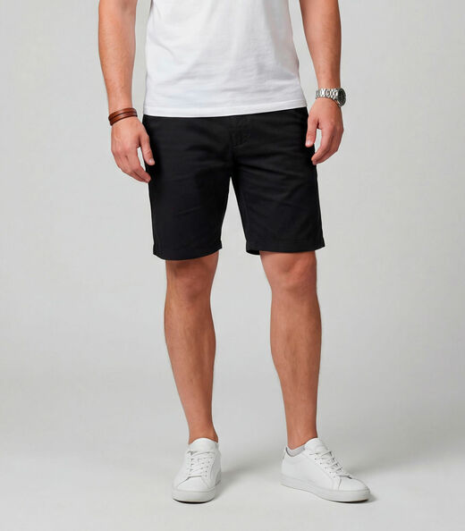 Bermuda Masculina Em Sarja Com Bolsos Sea Surf Preto