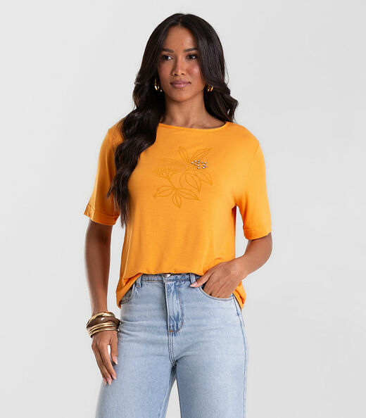 Image_Blusa Feminina Viscotorcion Com Estampa Rovitex Marrom