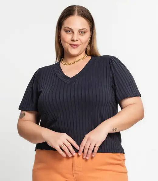 Image_Blusa Canelada Plus Infinita Cor Azul