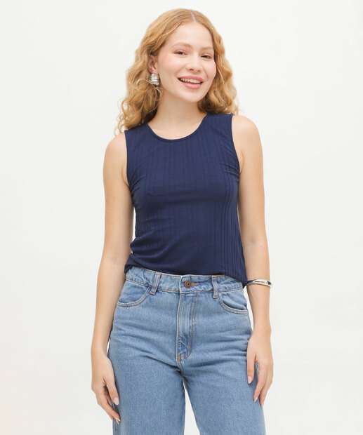 Blusa Regata Feminina Canelada Marisa