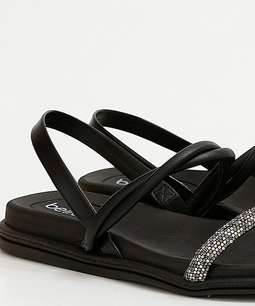 Sandália Feminina Rasteira Strass Beira Rio 