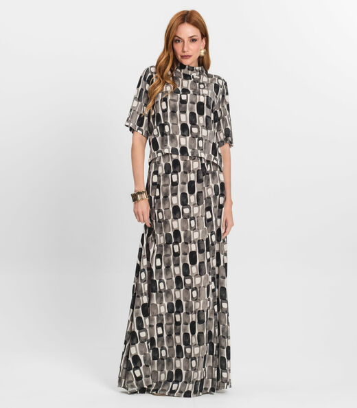 Blusa Feminina Estampada Gola Alta Endless Preto