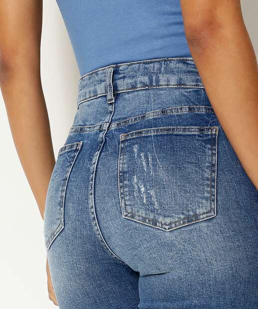 Calça Jeans Skinny Puídos Feminina Marisa