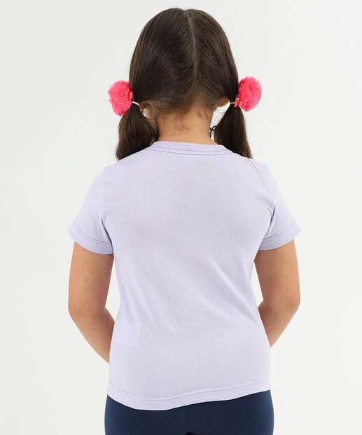 Blusa Infantil Kuromi Bolsinha Tam 4 a 10 Lilás