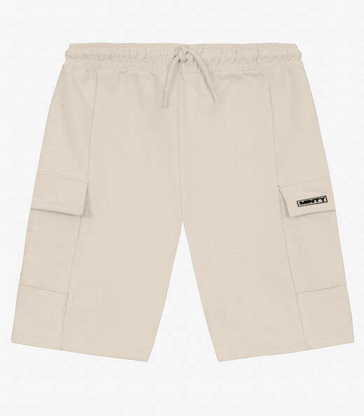 Bermuda Juvenil Masculino em Moletom Sarjado Minty Bege