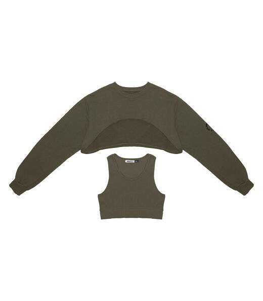 Conjunto Blusão Com Top Juvenil Feminino Minty Verde