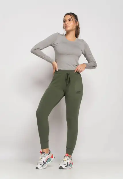 Blusa Esportiva Manga Longa e Gola Redonda Malha Mescla Salvatore