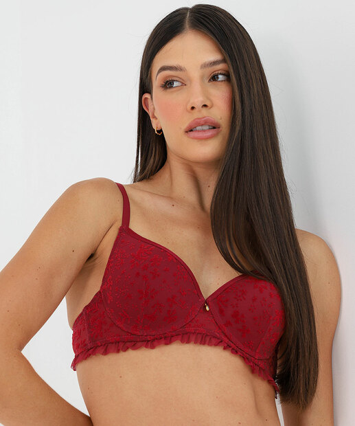 Image_Sutiã Com Base E Com Bojo Estampado Marisa Vermelho