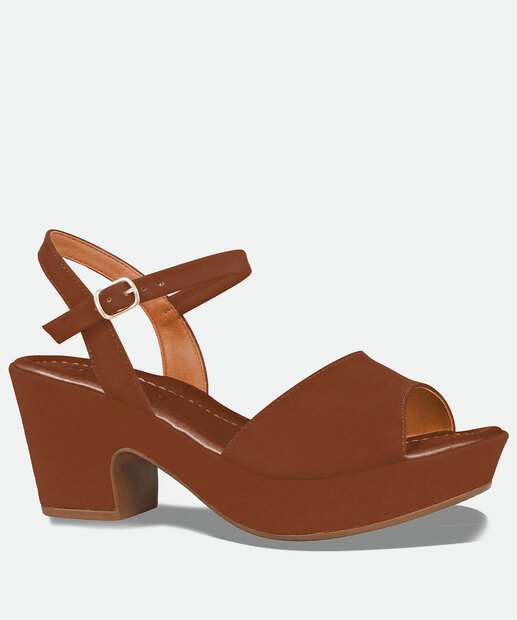 Sandália Meia Pata Feminina Nobuck Renata Mello Marisa