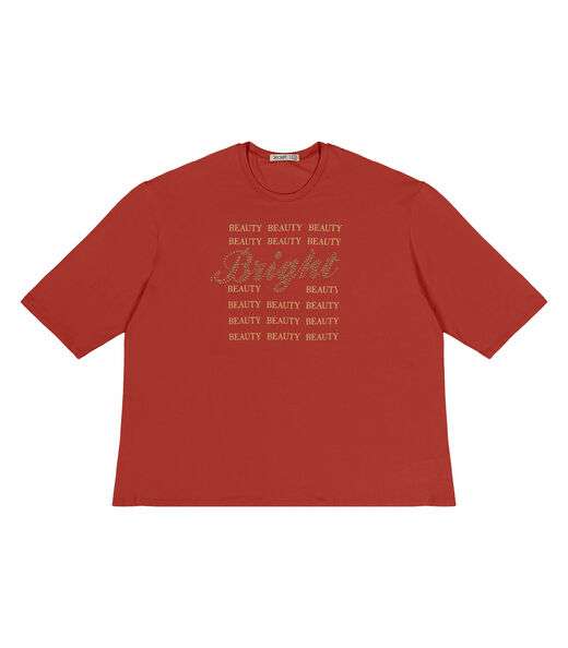 Blusa Feminina Plus Size Manga 3/4 Secret Glam Vermelho