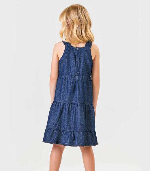 Vestido Infantil Jeans Menina Trick Nick Azul
