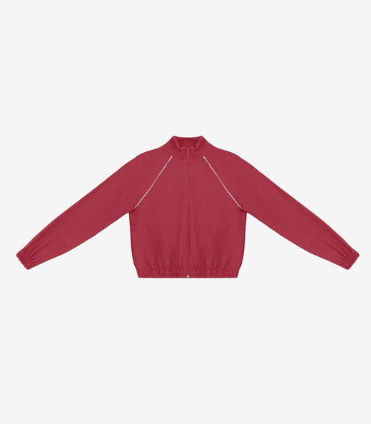 Jaqueta Feminina Ponto Roma Manga Raglan Rovitex Vermelho