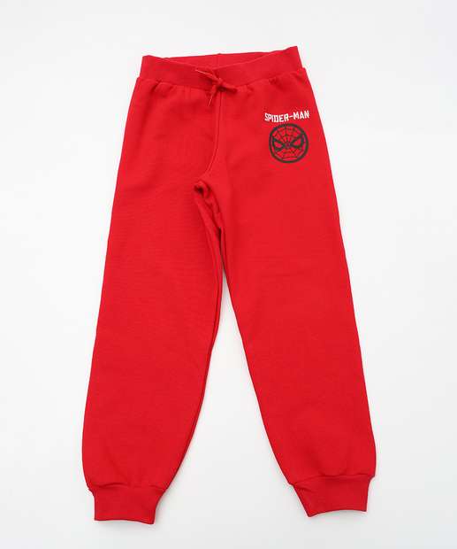 Calça Infantil Jogger Moletom Homem Aranha Tam 4 a 10 Vermelho