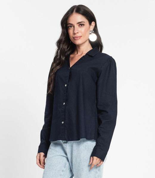 Camisa Feminina Manga Longa Endless Azul