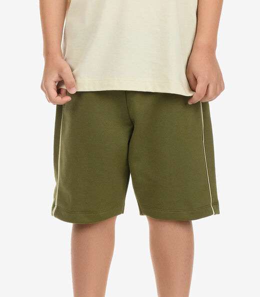 Conjunto Camiseta com Bermuda Masculino Rovi Kids Bege