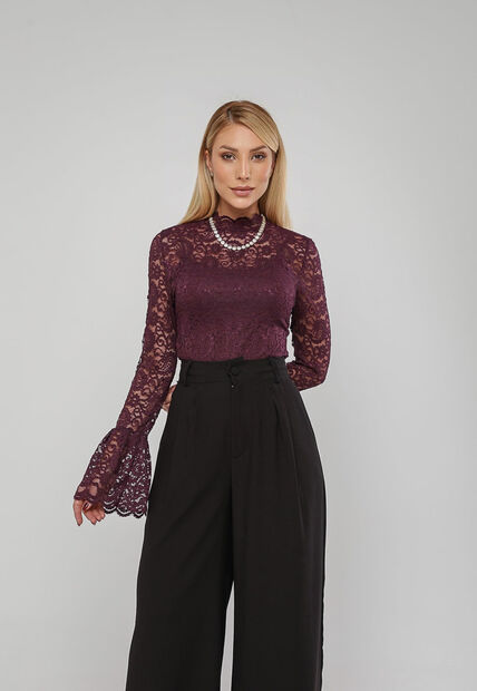 Image_Blusa De Renda Com Manga Longa Flare Roxo Salvatore
