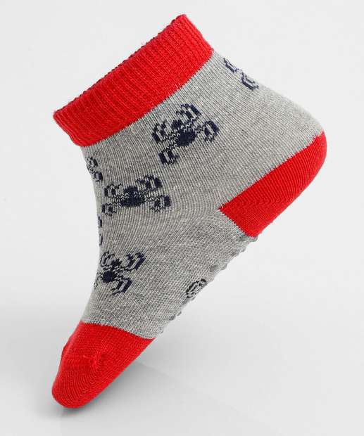 Kit 2 Meias Infantil Estampa Homem Aranha Marvel Vermelho 