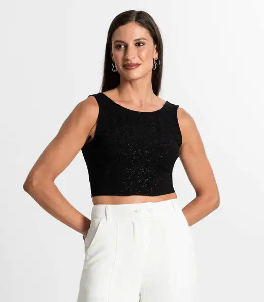 Image_Regata Feminina com Brilho Select Preto