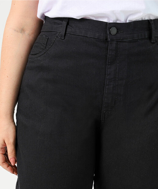 Calça Plus Size Feminina Jeans Skinny Preto