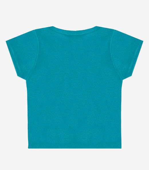 Blusa Básica Infantil Manga Curta Lisa Soletex Verde