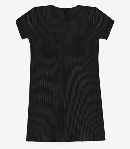 Vestido Infantil Em Ribana Canelada Select Preto