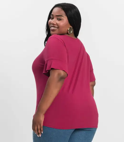 Blusa Plus Size Infinita Cor Rovitex Roxo