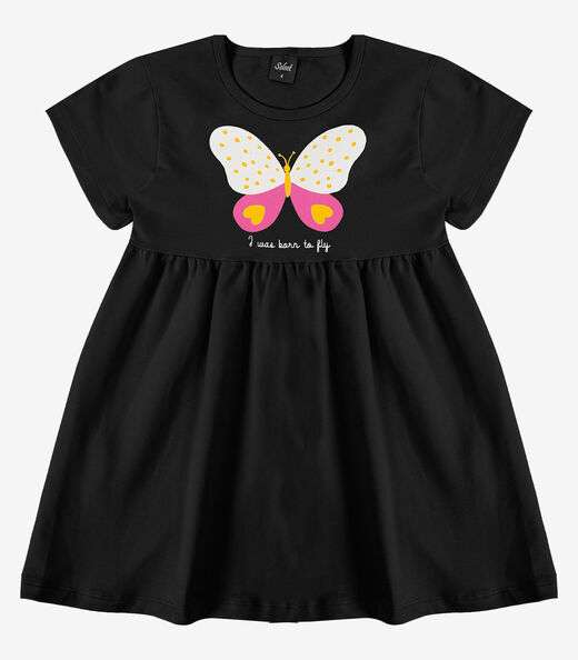 Vestido Infantil em Molecotton Select Preto
