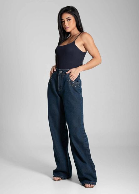 Calça Jeans Sawary Wide Leg Petit - 282397
